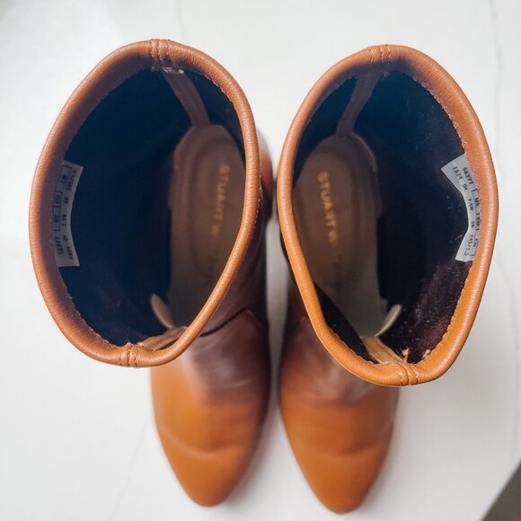 *Worn Once* Stuart Weitzman Yuliana Ankle Bootie Block Heel Briddle Brown 7.5 - Picture 5 of 7